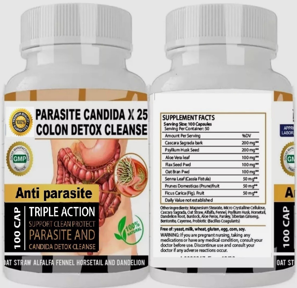 PARASITE DETOX BODY CLEANSE Complex Anti- PARASITE Support Cleanse 100 quick