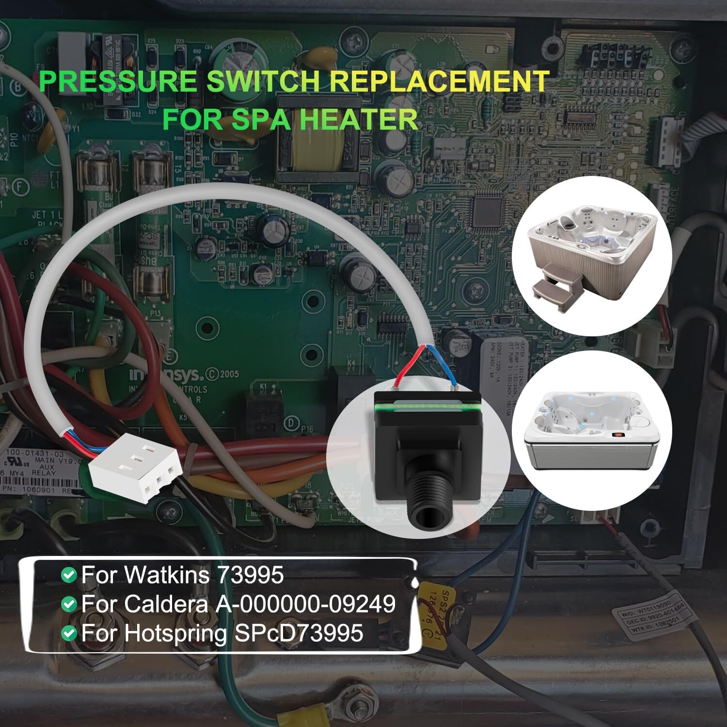 73995 Heater Pressure Switch for Watkins, Solana, Caldera, Hotspot 2006-current