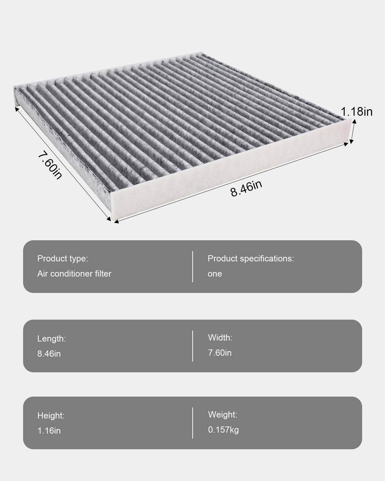 Engine & Cabin Air filter for Toyota Corolla 2009 2010-2019 L4 1.8L Mfg OE Spec