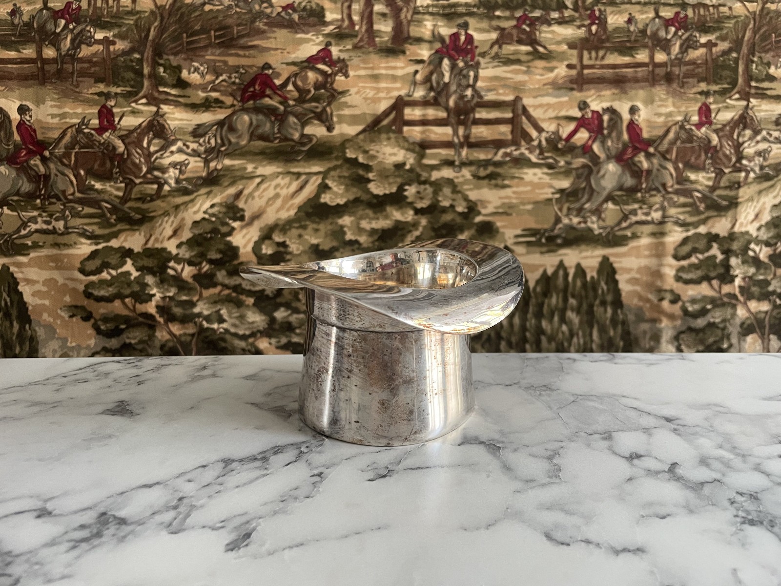 RARE RALPH LAUREN SILVERPLATE BALMORAL FINLEY TOP HAT NUT BOWL TRAY DECANTER