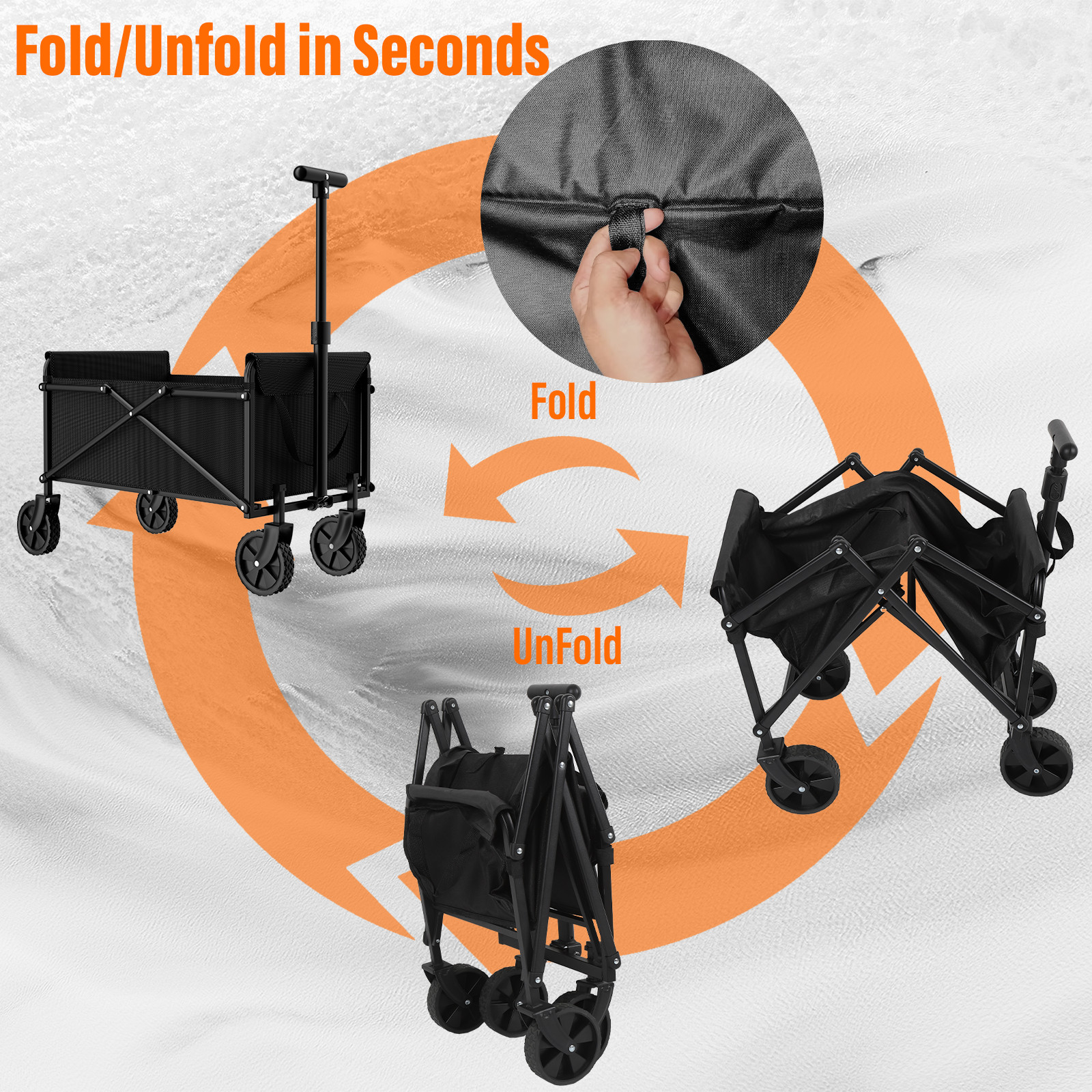 Small Collapsible Folding Wagon Beach Wagon Cart Heavy Duty Utility Grocery Cart