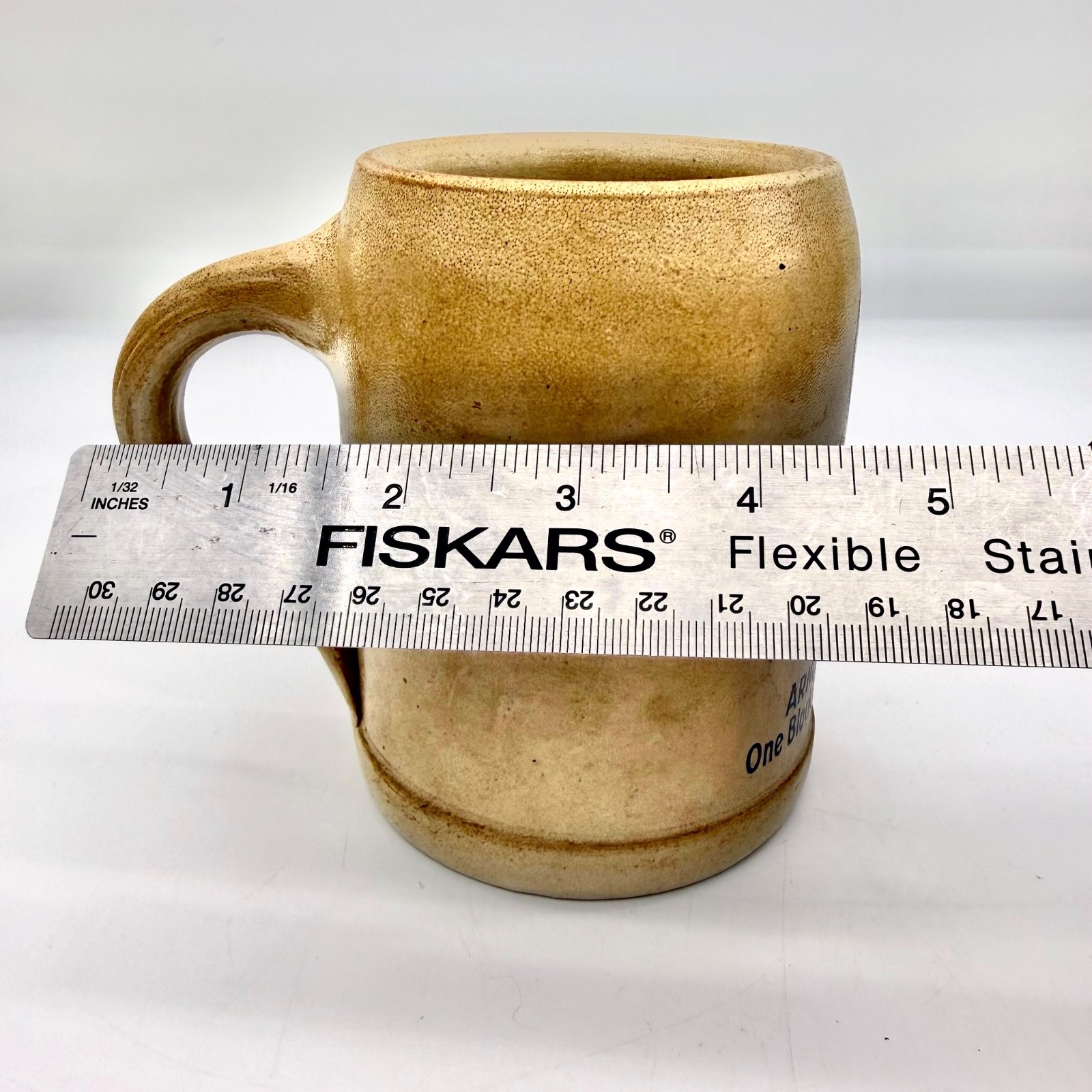 Würzburger Hofbräu Arnold's Hofbrau Beer Stein Mug Stoneware Beige Blue 0.5L