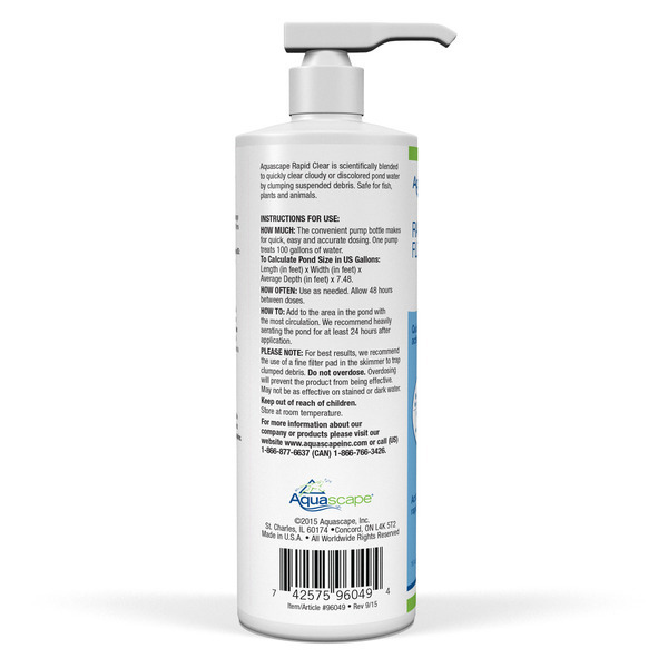 AQUASCAPE #96049 RAPID CLEAR FLOCCULANT 16 oz.