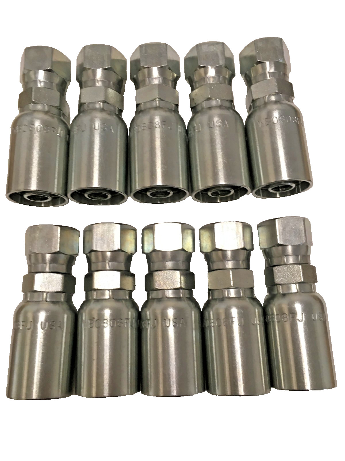10) FJX-08-08 Hydraulic Hose Crimp Fittings 1/2 FJIC *Made in USA* HY/U Style