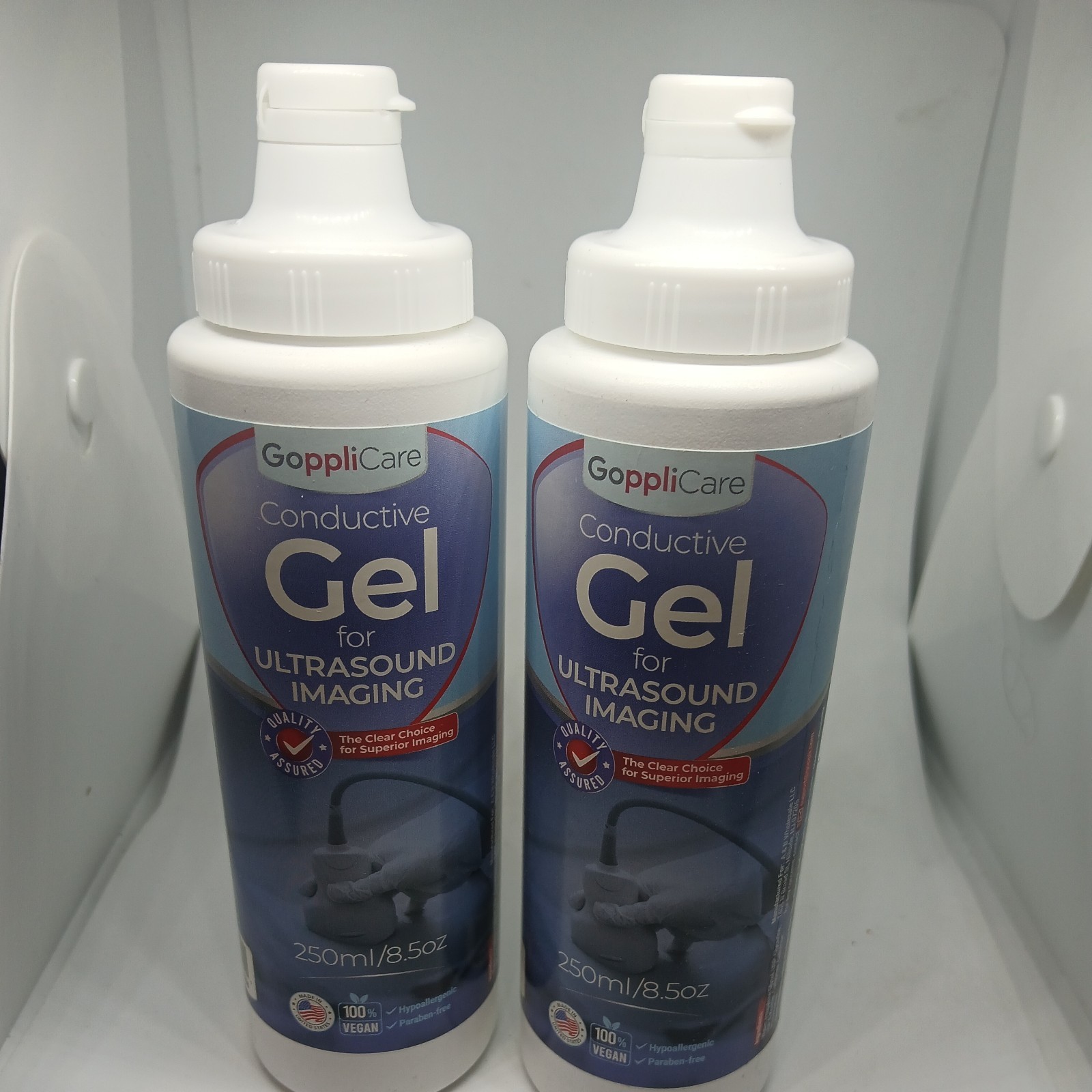 2 Pack Goppli Conductive Cooling Gel for Ultrasound Imaging 8.5oz EXP 2029-06-13
