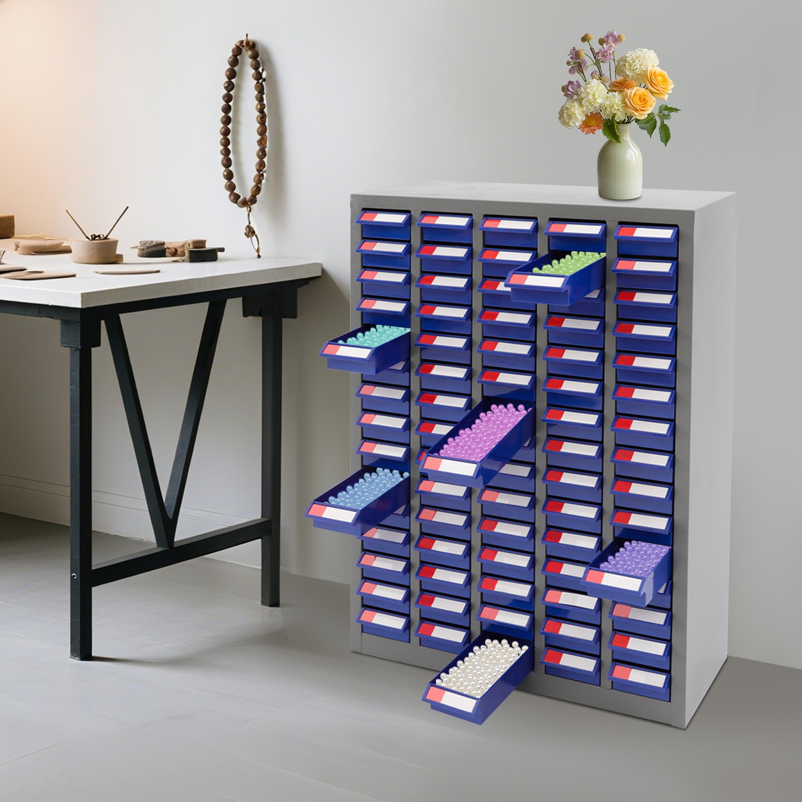 75 Drawers Parts Cabinet Small Steel Nut Tool Storage Cabinet Parts without Door