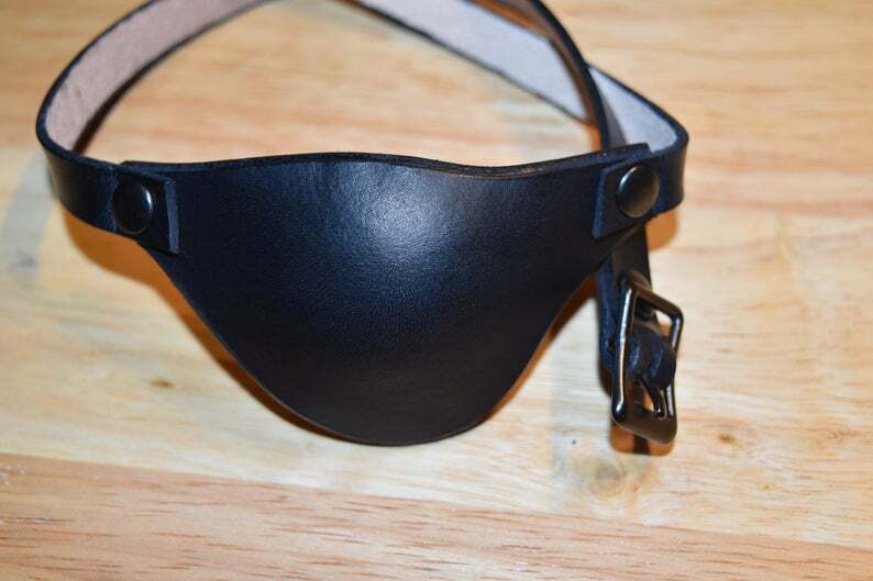 Leather eye patch for adults - adjustable with buckle - good for permanent use