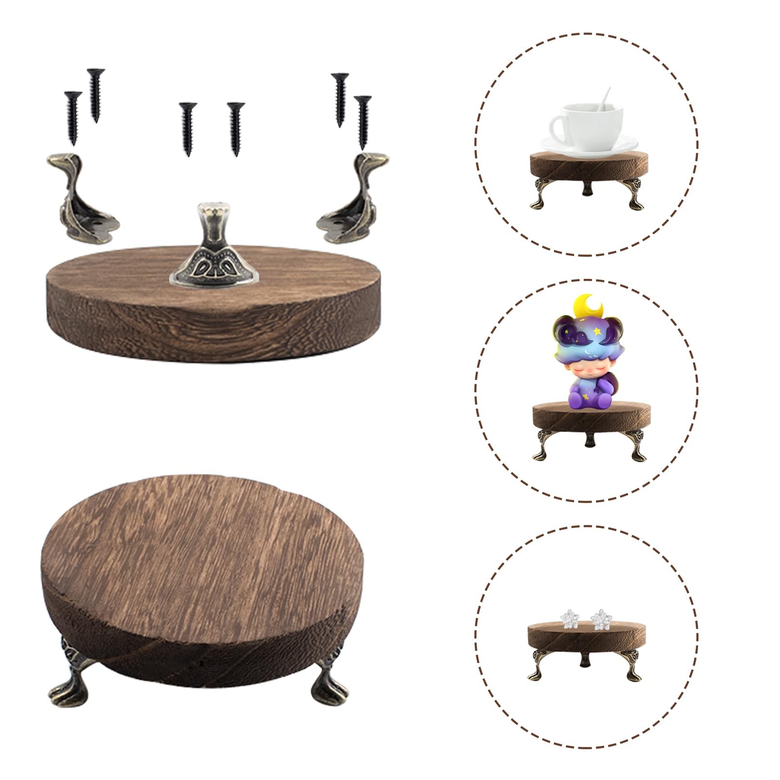 3 PCS Wooden Display Riser for Display Wood Risers for Decor and Organizer Ro...