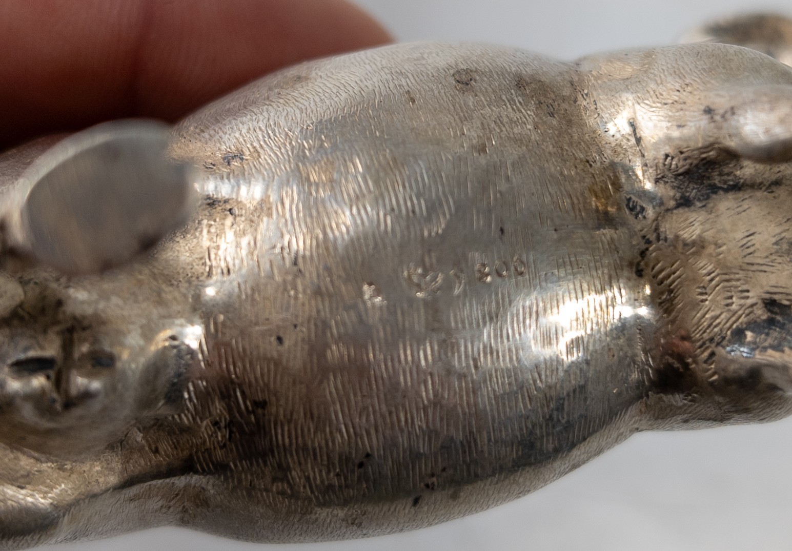 Antique 800 Silver German Hallmarked Cow Bull Form Creamer