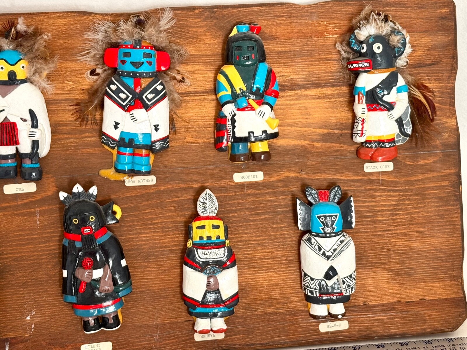 Hopi Wall Art 12 Hand Made Kachina-6"- on Wood Plaque 32" x 14" Native American