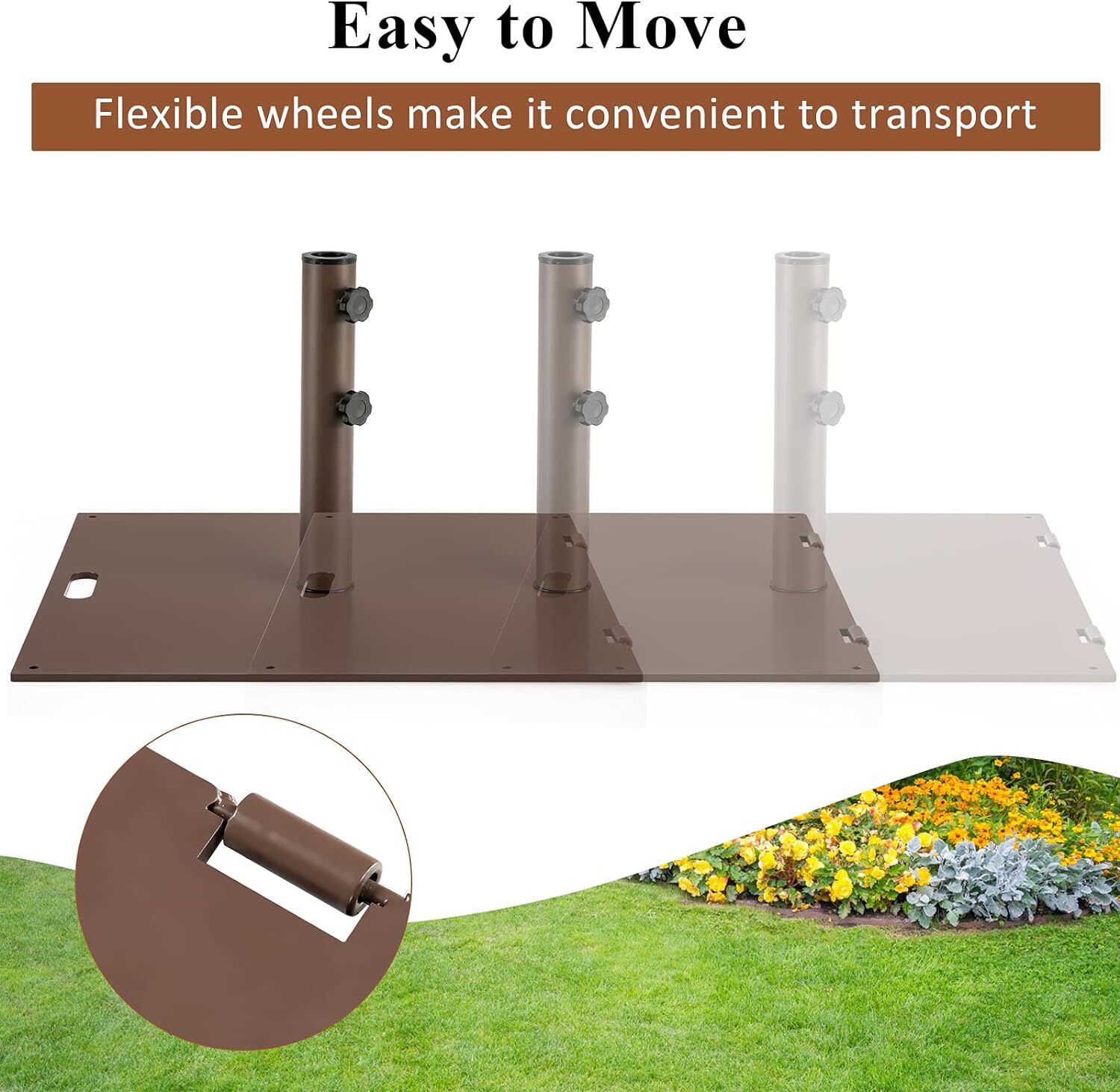 50LBS Portable Outdoor Umbrella Base Stand 24 Inches Square Base Holder