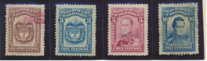 Colombia Stamps Scott #371 To 374, Used, Some Are Unused No Gum