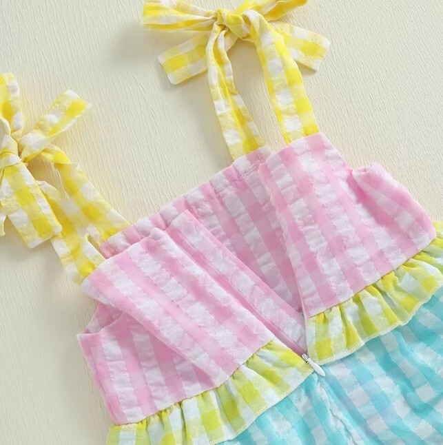 NEW Girls Plaid Seersucker Sleeveless Dress Easter