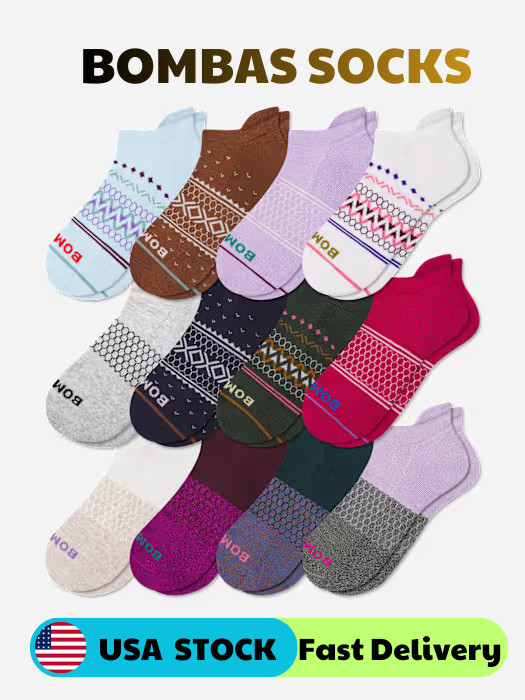[BEST PRICE] 5 PAIRS Women's Tri-Block Bombas Socks🐝 Size S, M, L(Multi Colors)