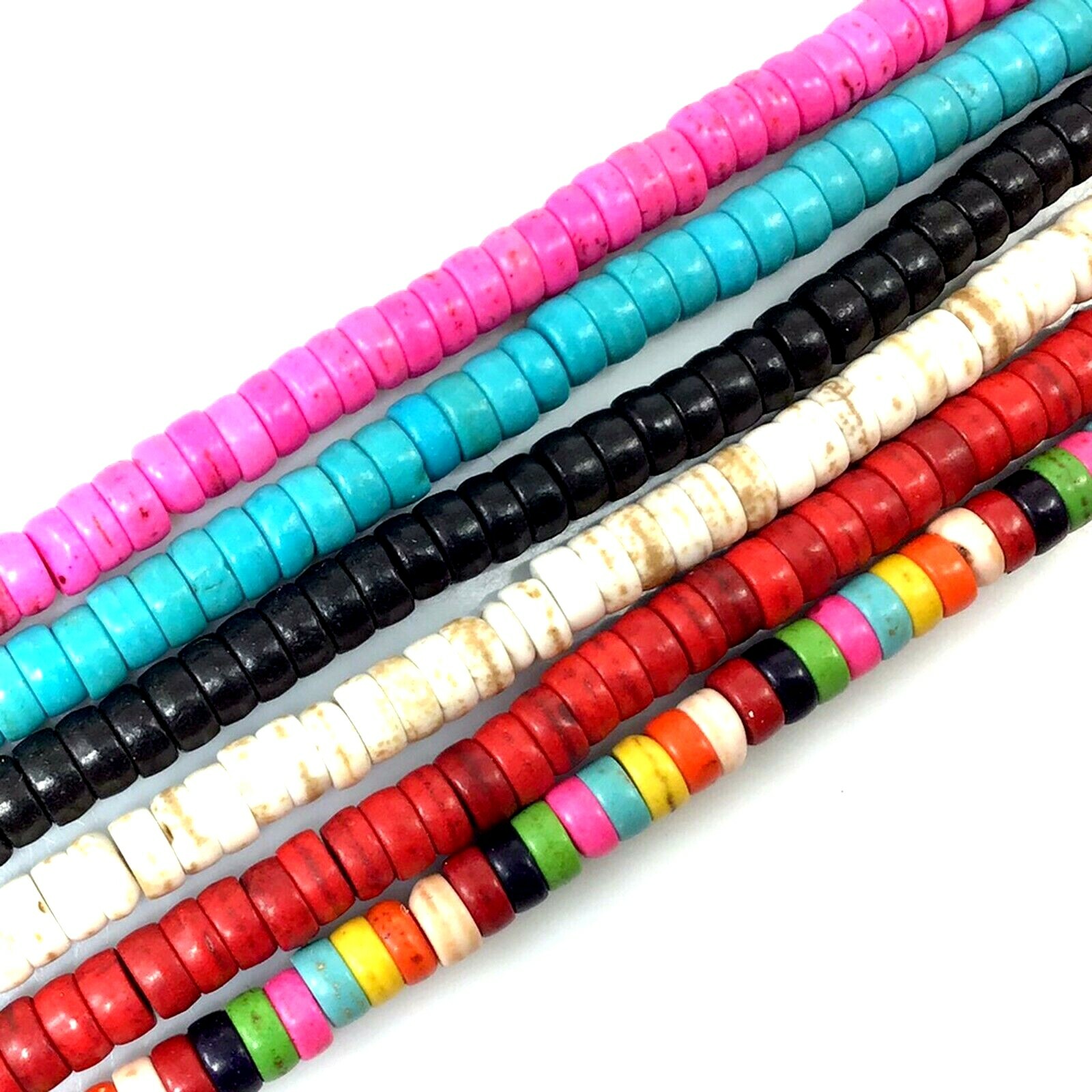 Gemstone Howlite Magnesite Turquoise Heishi Beads 15" Jewelry 4mm 6mm 8 10 12mm