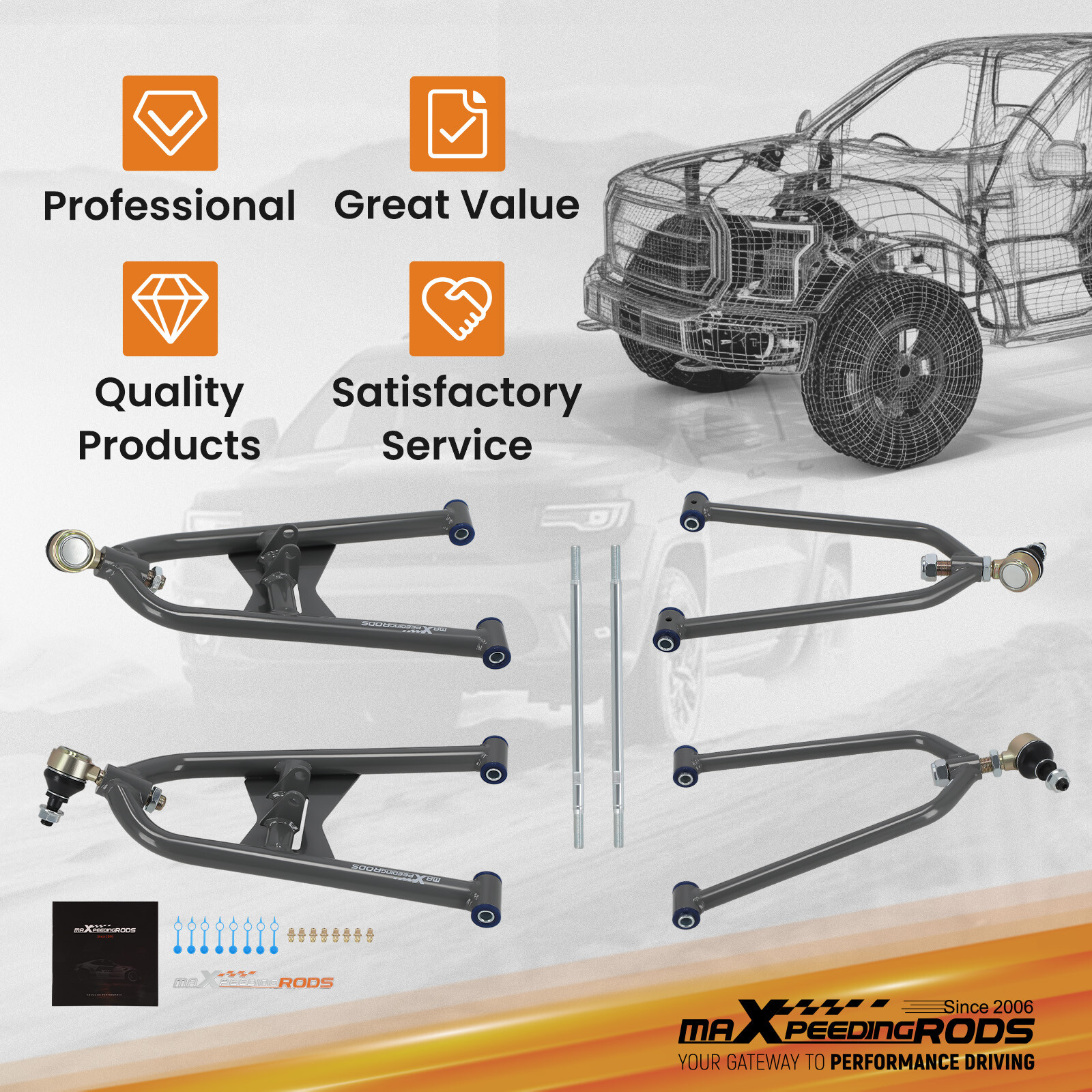 Fully Adjustable A-Arms +2 +0 for Honda TRX 400EX Trx400 Trx 400ex 1999-2004