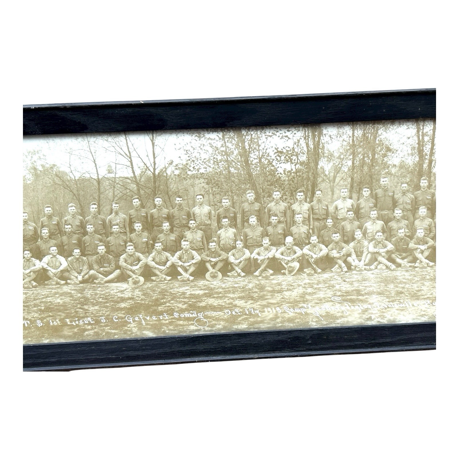Antique WWI Panoramic Photo Camp Zachary Taylor Louisville KY - Framed Yard Long