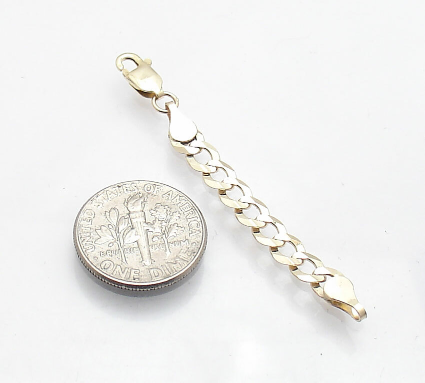 4.7mm Solid Curb Link Necklace Extender for Pendant Charm REAL 14K Yellow Gold