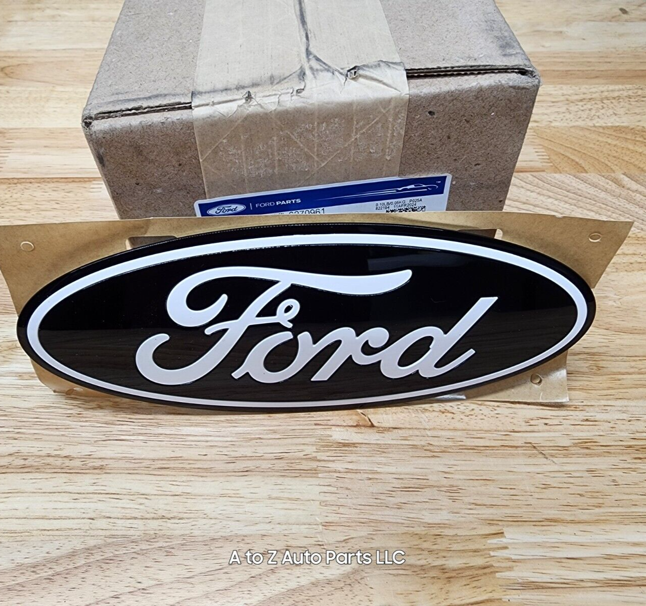 NEW 2024 Ford F-150 Black/White Lettering Oval Tailgate Emblem, OEM