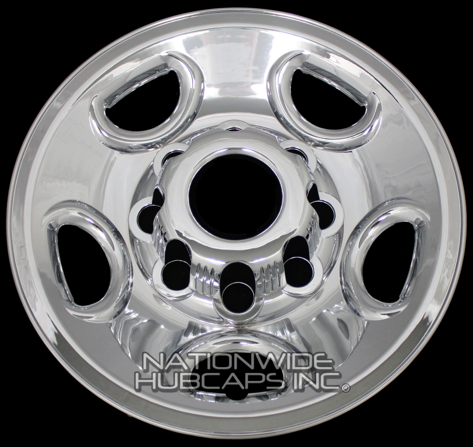 4 CHROME Express Van 16" 8 Lug Wheel Skins Hub Caps Rim Simulators Center Covers
