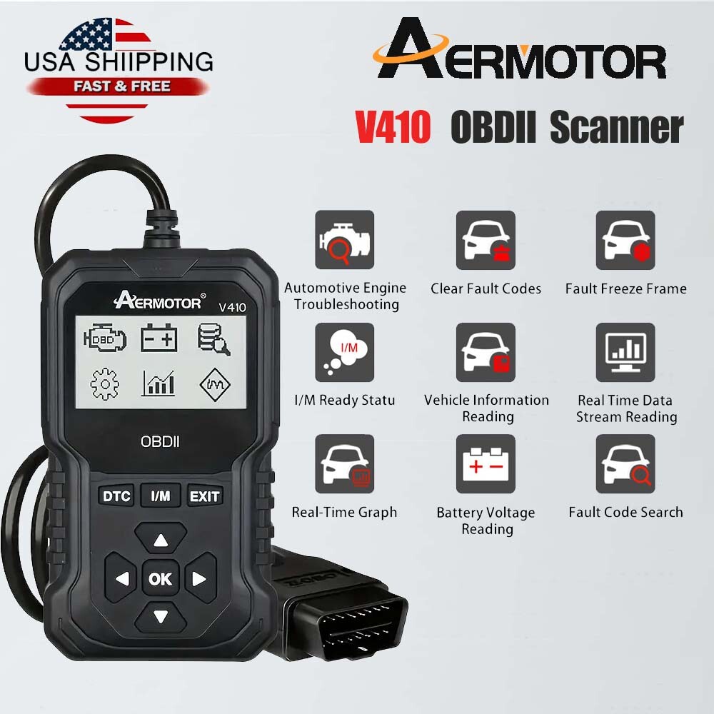 V410 Universal OBDII Scanner Car Engine Fault Code Reader Diagnostic Scan Tool