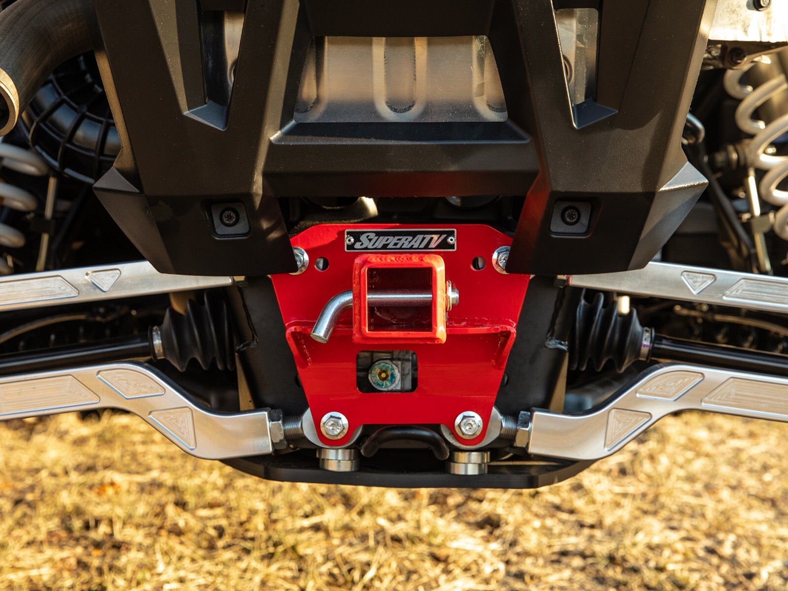 SuperATV 2" Rear Receiver Hitch for Polaris RZR XP 1000 (2014+) - Red