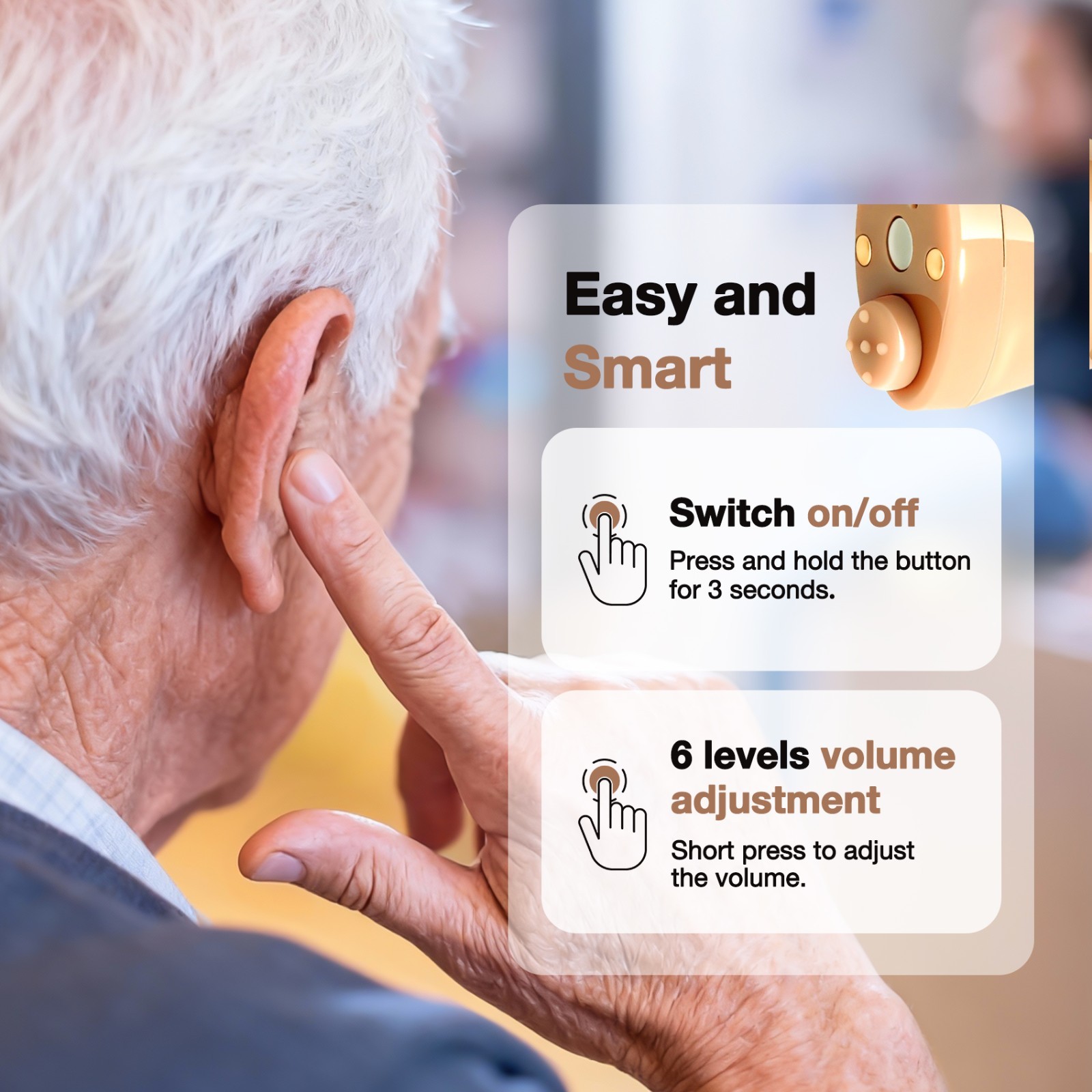 New Hearing aids Smart Advanced Professional CIC for elderly hearing loss help