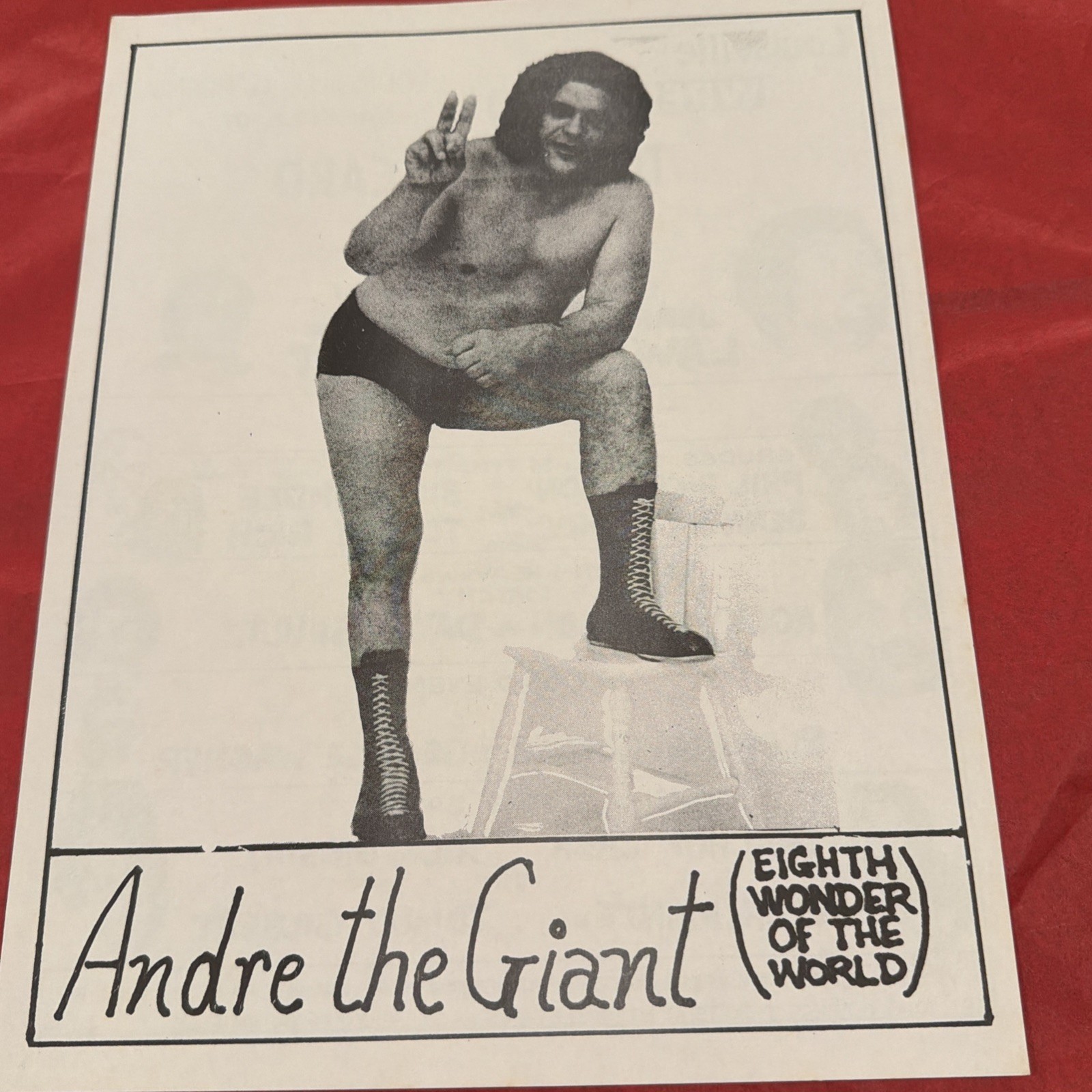 1977 Louisville Wrestling Card Andre The Giant vs Jerry Lawler Louisville Garden