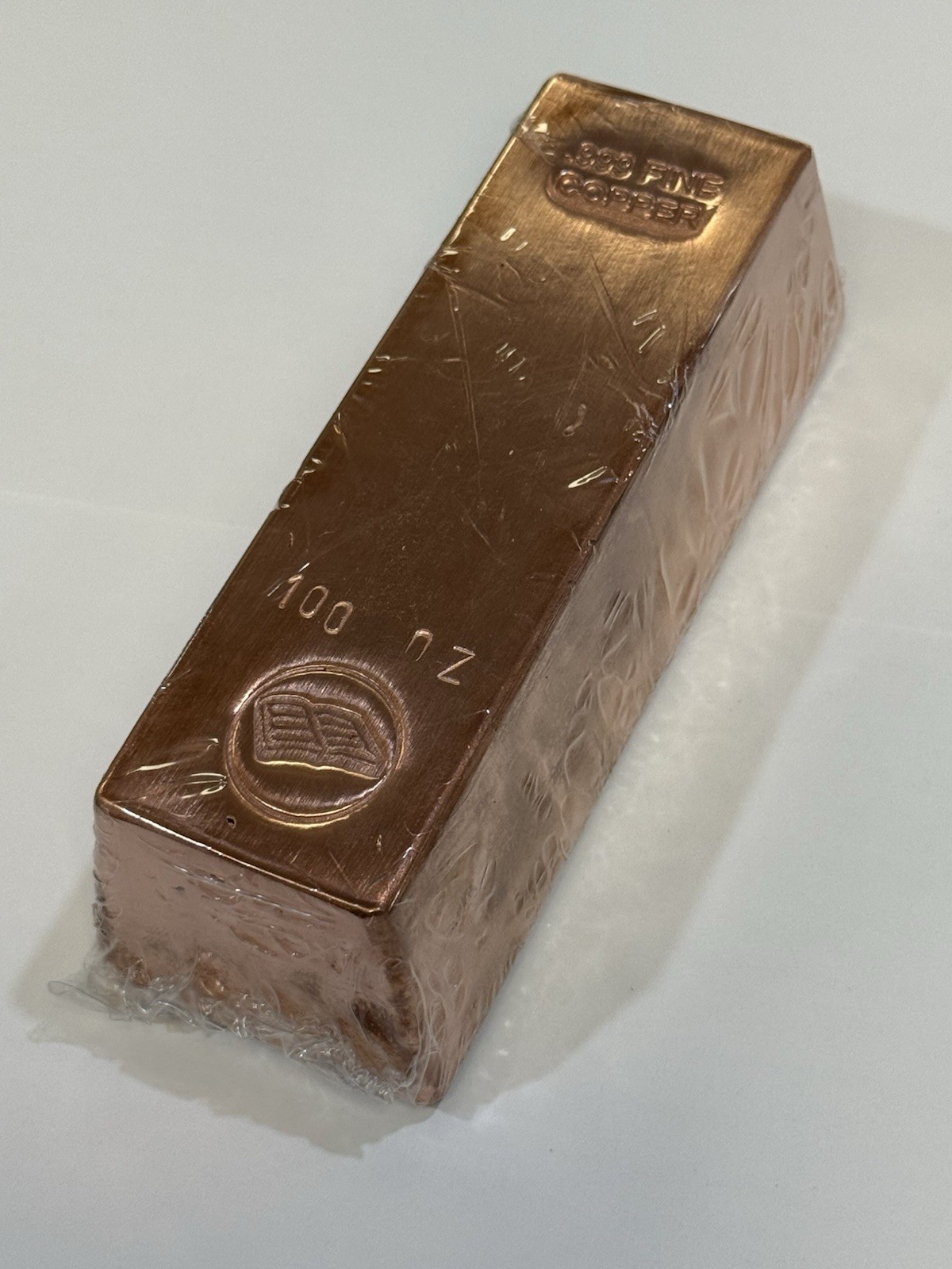 Beautiful 100 Oz Solid .999 Poured Copper Bar - Polished!