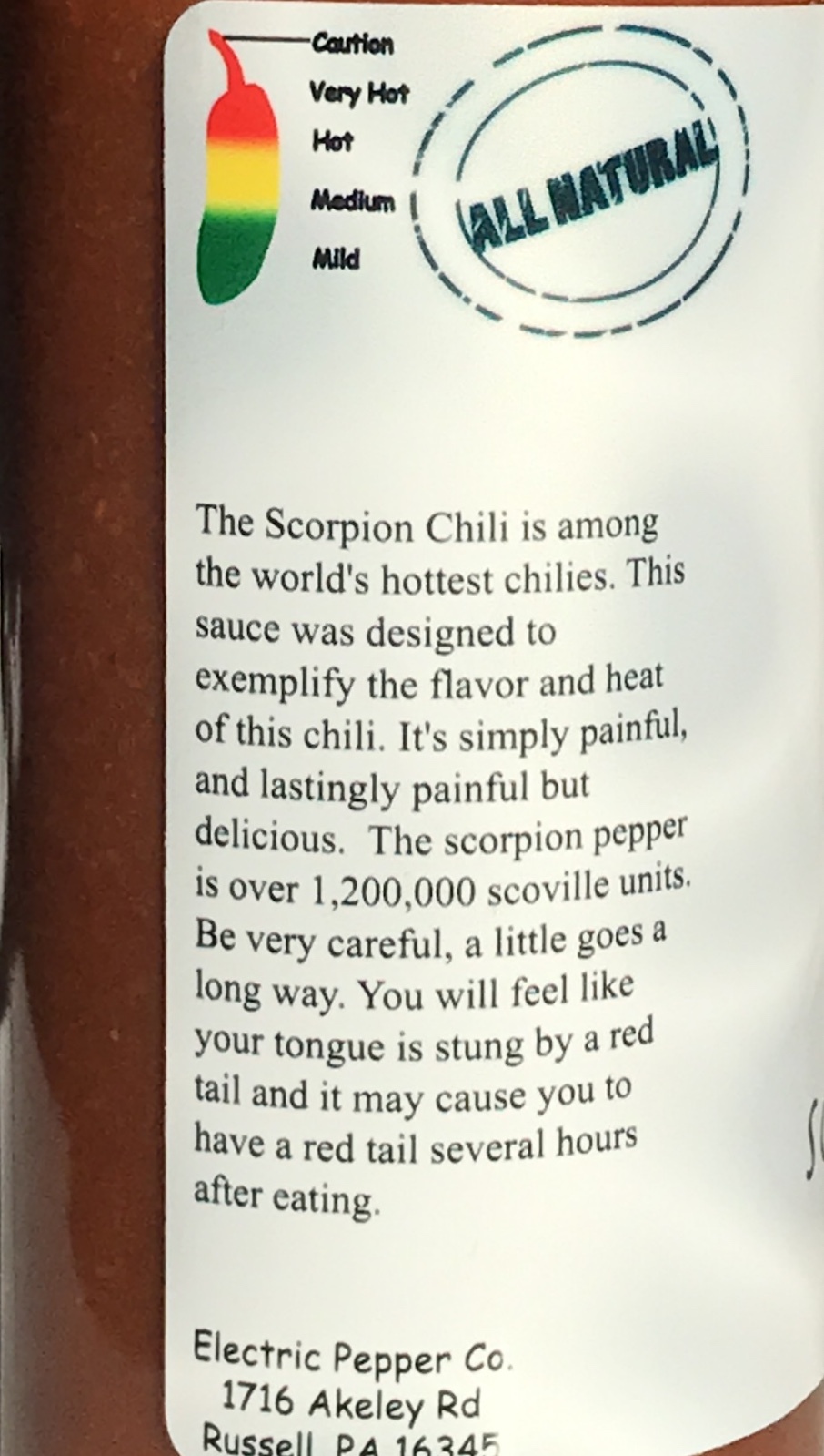 Trinidad Moruga Scorpion Hot Sauce Red Tail Extreme Heat Chili Pepper Hottest