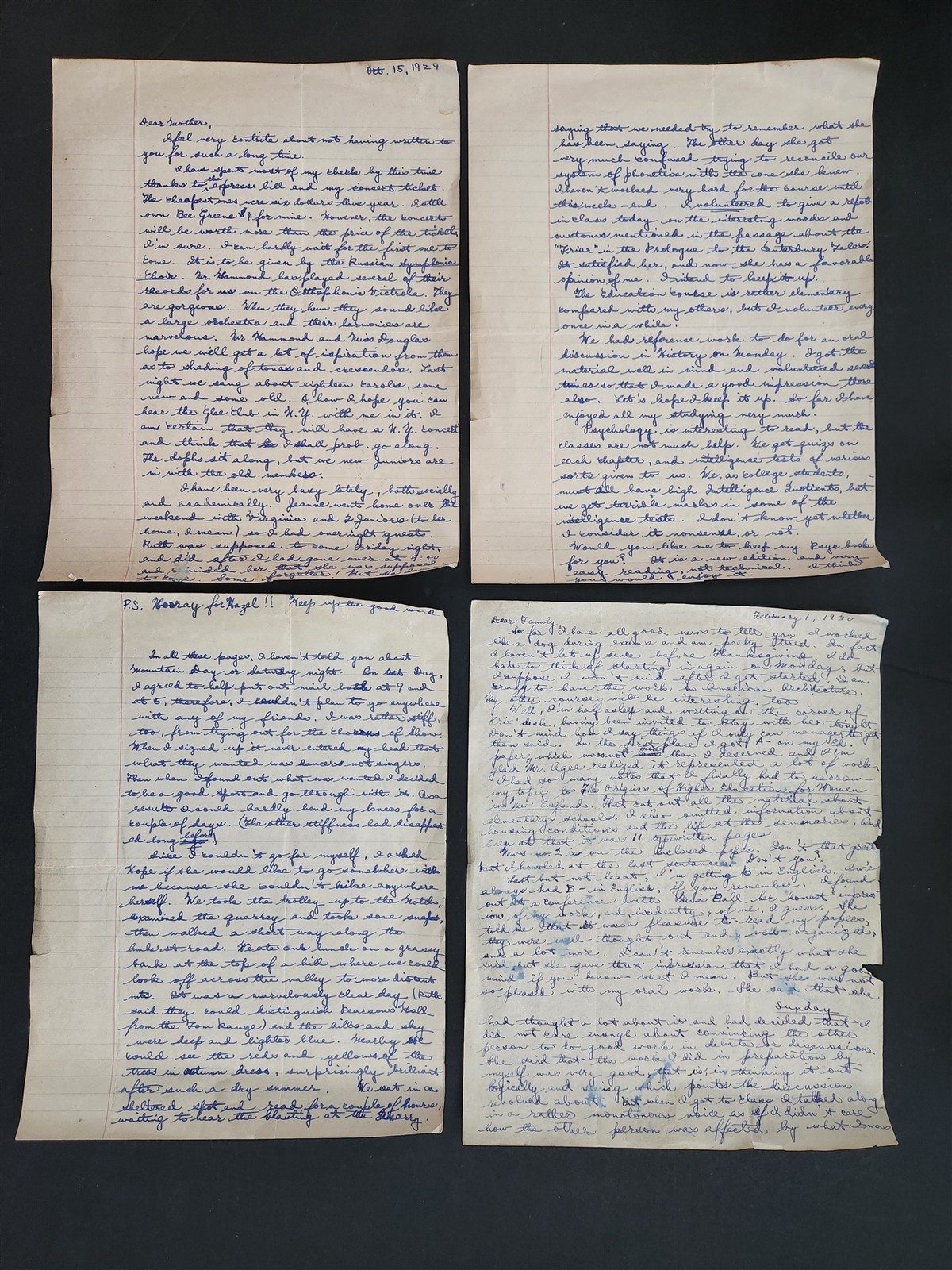 1920s antique LETTER LOT mineola ny FRANCES WHITTY from MOUNT HOLYOKE COLLEGE