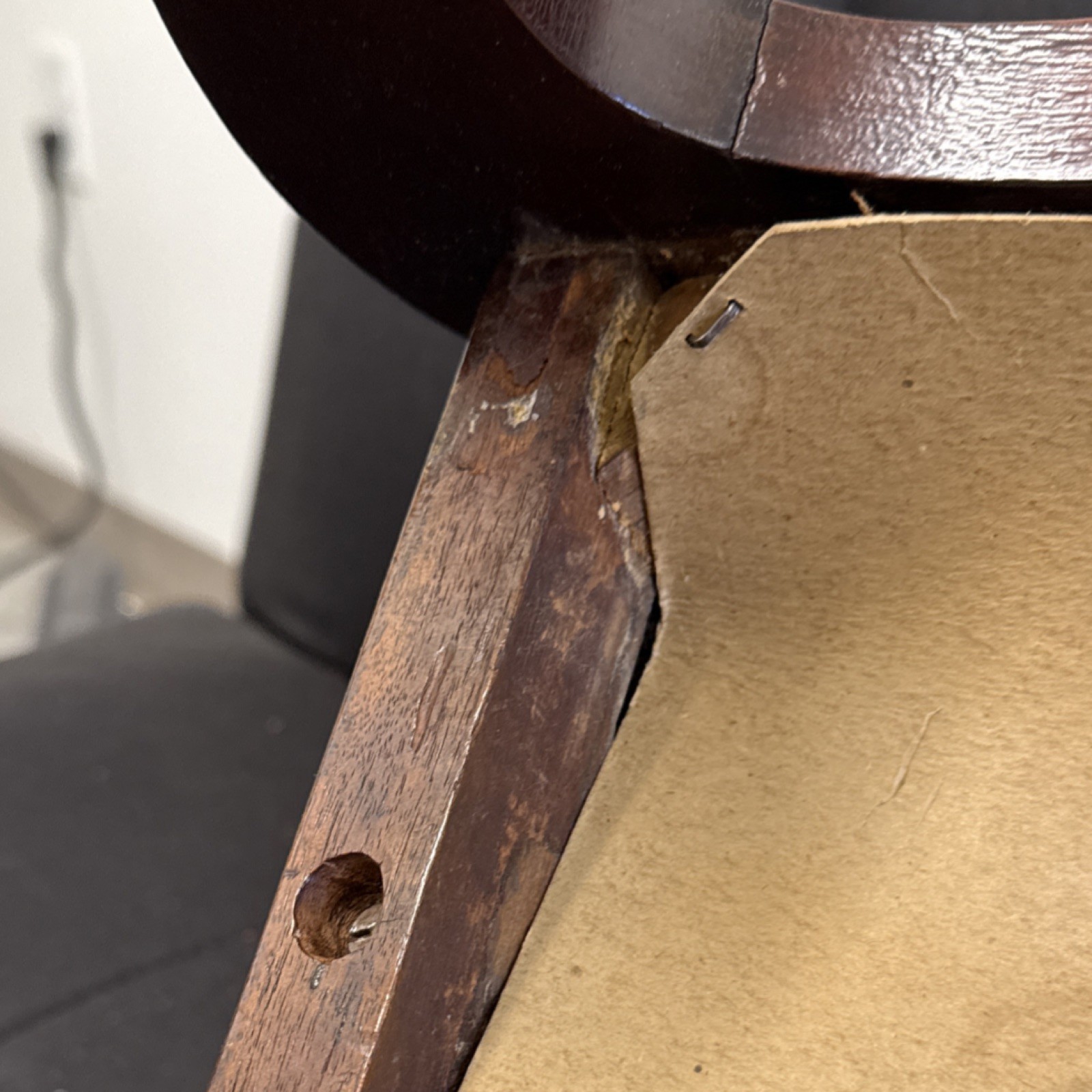 Antique Wooden Footstool Floral Needlepoint Rectangular Brown Red Green