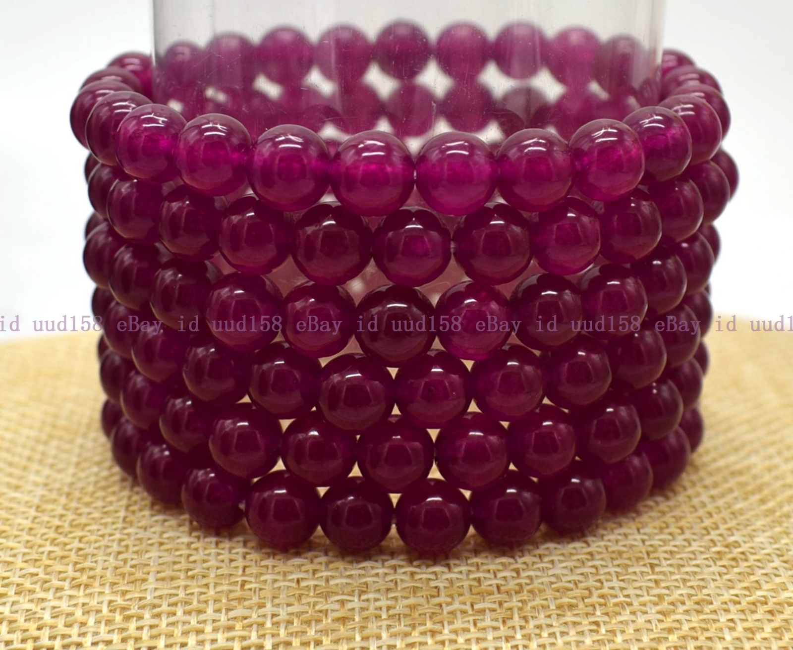 Wholesale Lots 6 Pcs 6/8/10/12mm Natural Gemstone Crystal Stretch Bracelet 7.5”
