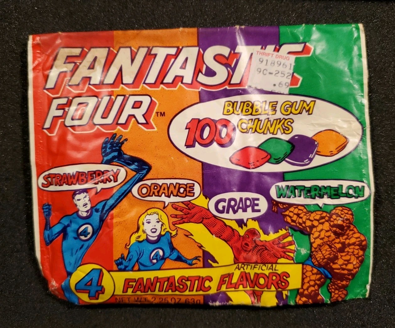 VINTAGE MARVEL COMICS FANTASTIC FOUR AMUROL BUBBLEGUM PACK 1982 SEALED GUM POUCH