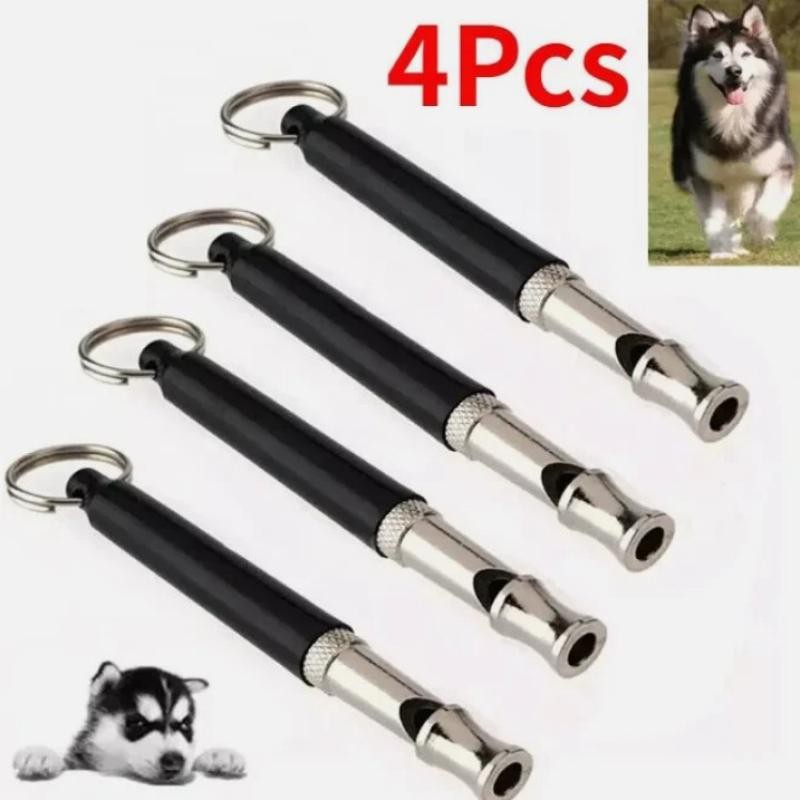 4x Dog Training WHISTLE UltraSonic Obedience Stop Barking Pet Sound Pitch Black