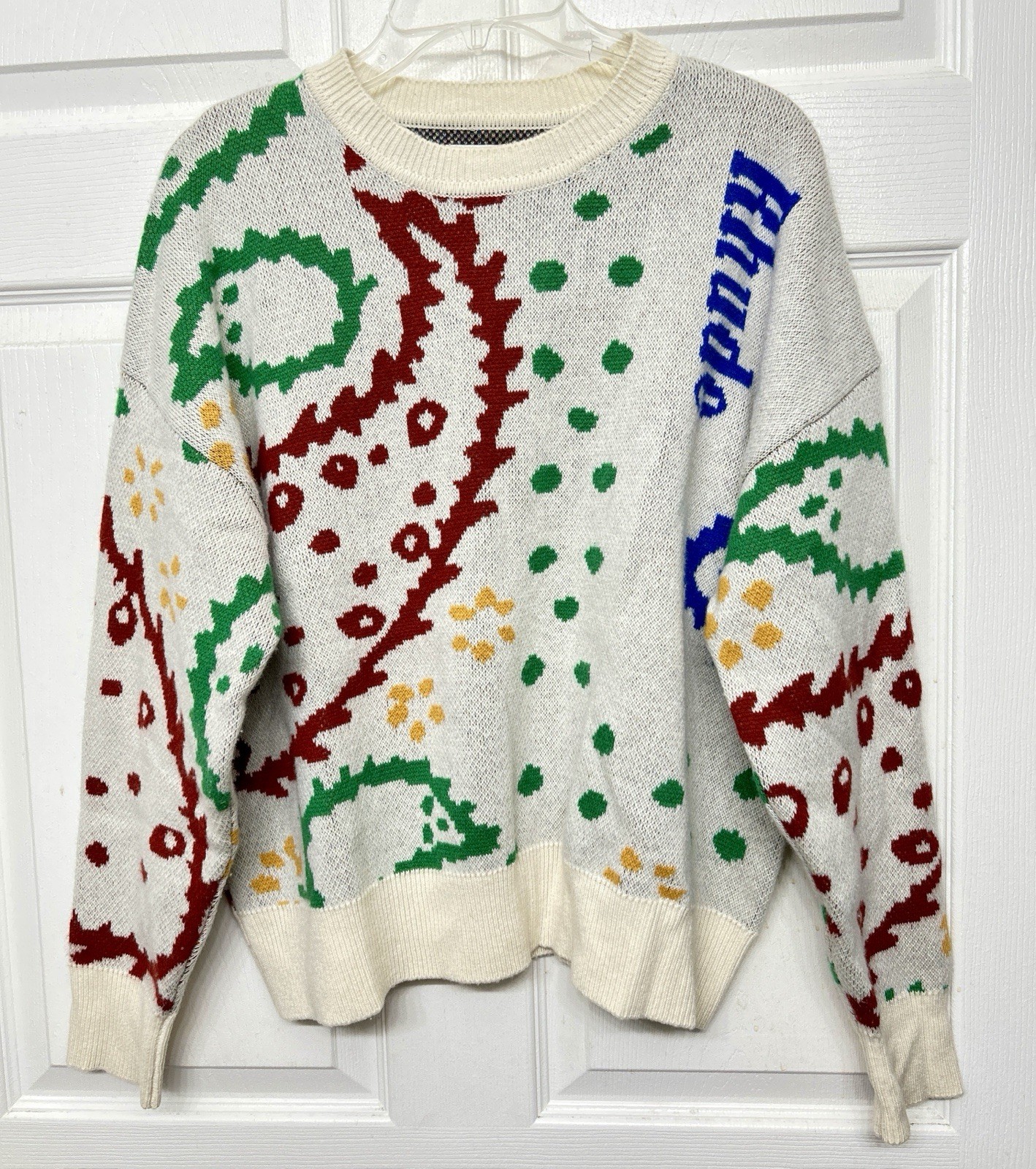 RHUDE Intarsia Knit Paisley Multi-Bandana WOOL~CASHMERE Sweater Mens See Measure