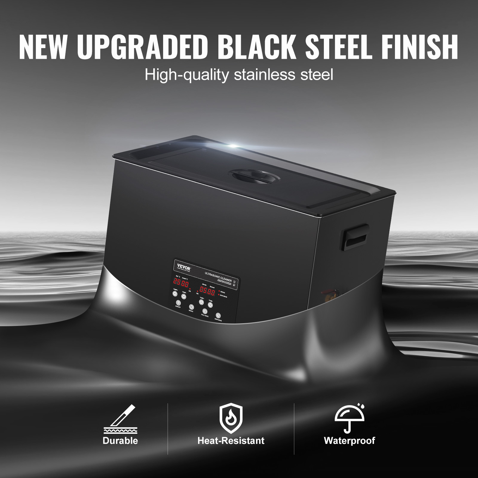 VEVOR Ultrasonic Cleaner 30L Cleaning Machine with Timer Heater & Basket 600W