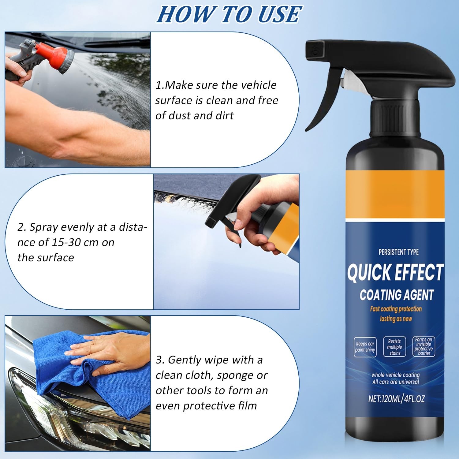 Advanced Car Quick-Acting Coating Agent Spray, Car Coating Spray, Quick Effect