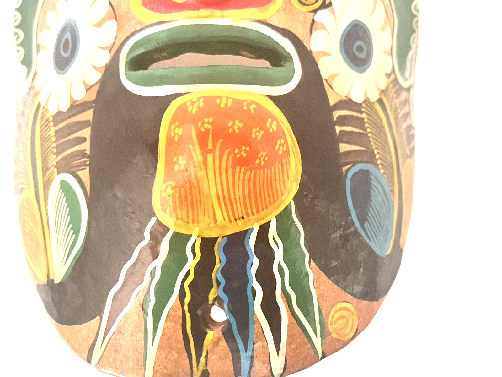 Talavera Mask Mexico Terracotta Pottery Hand Painted 6.5" x 9"