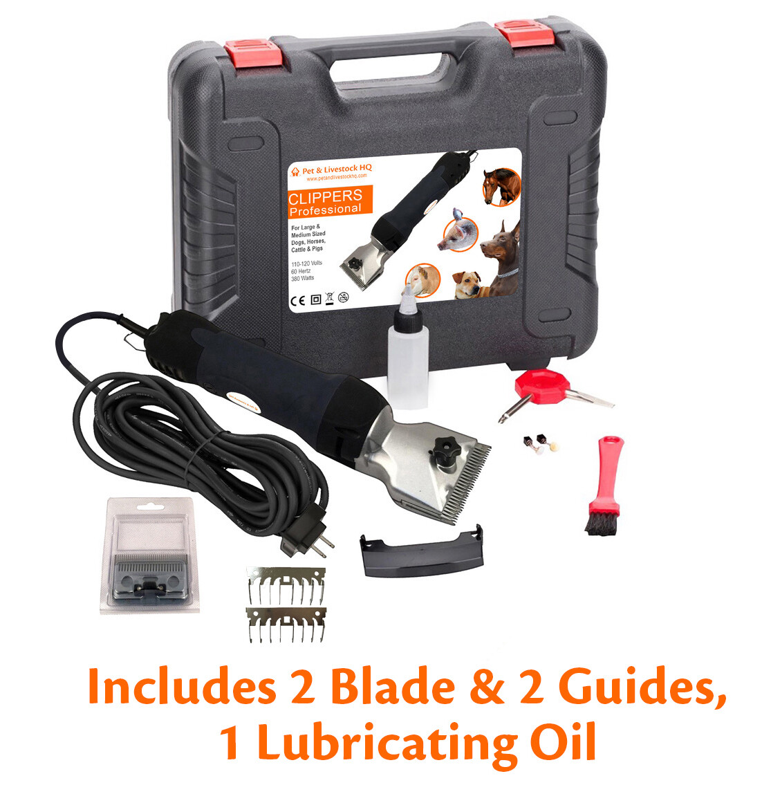 380W professional electric animal hair clippers horse dog pet grooming trimmers