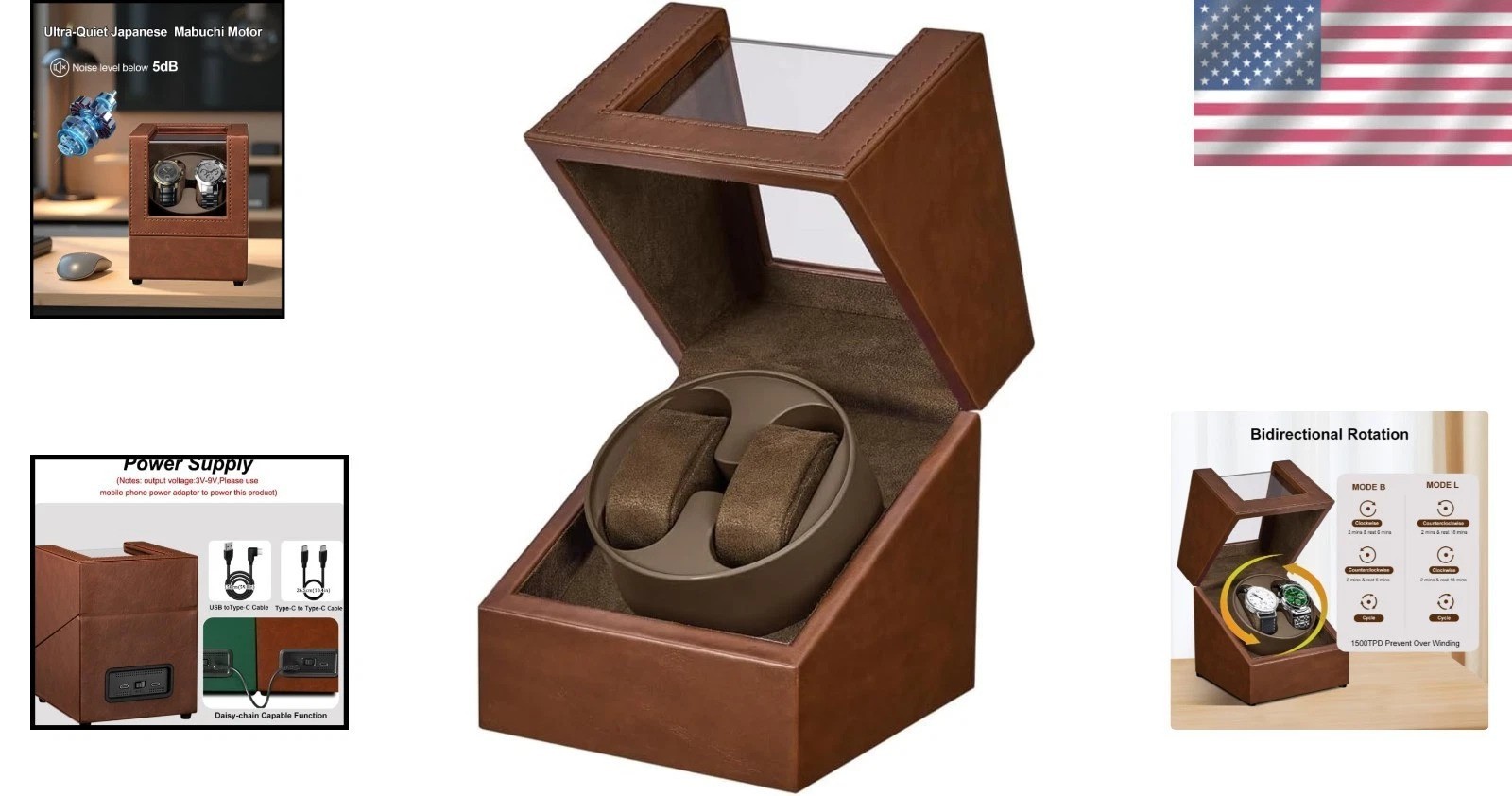 Automatic Watch Winder for 2 Watches
