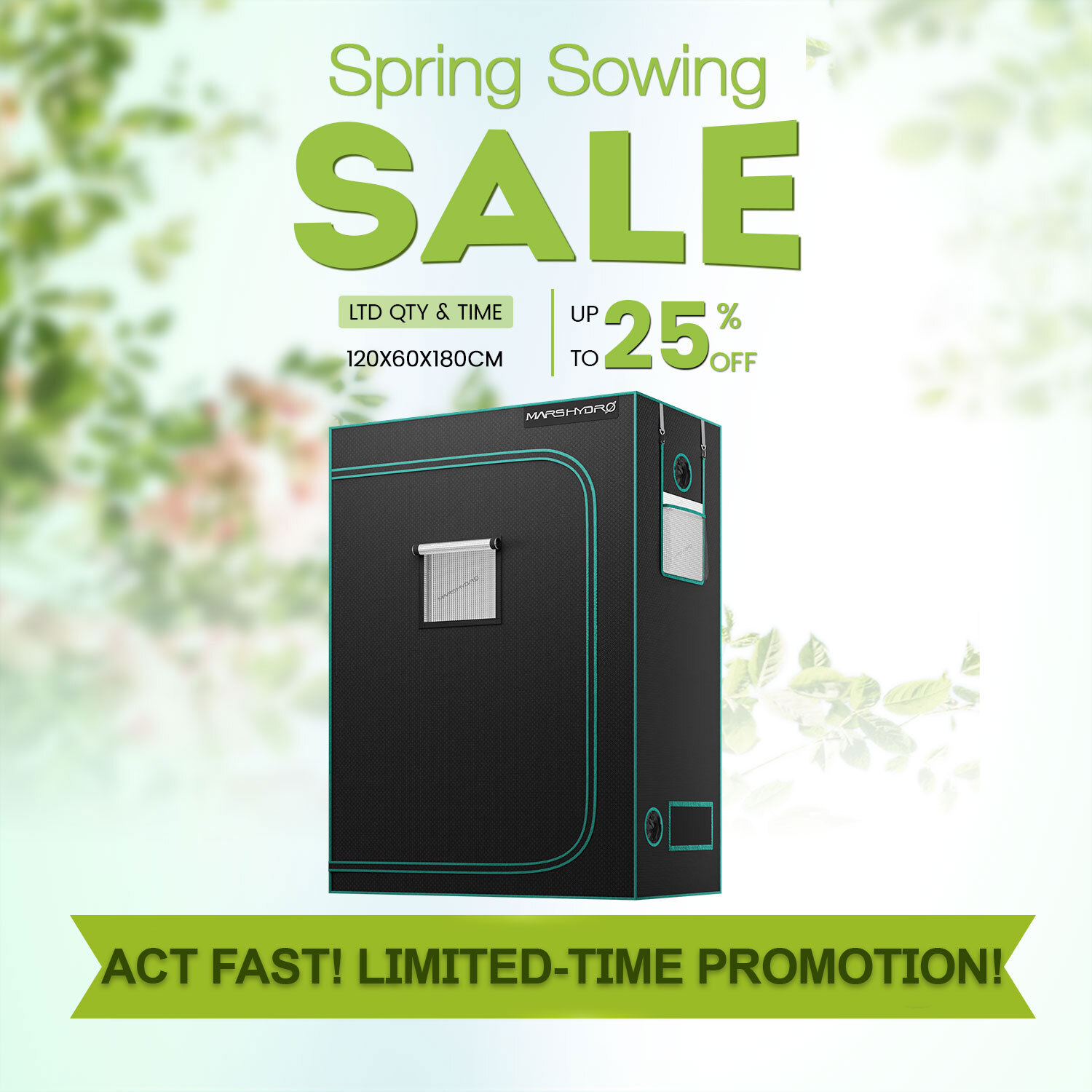 Mars Hydro 4' x2' x6' Indoor Grow Tent 100% Reflective Mylar for Led Grow Light