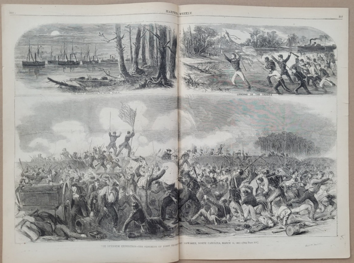 The Burnside Expedition - The Storming of Fort Thompson at Newbern NC 1862 print