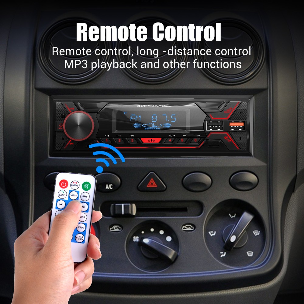 Bluetooth Car Stereo Radio Single Din Head Unit MP3 Player FM RDS USB SD AUX