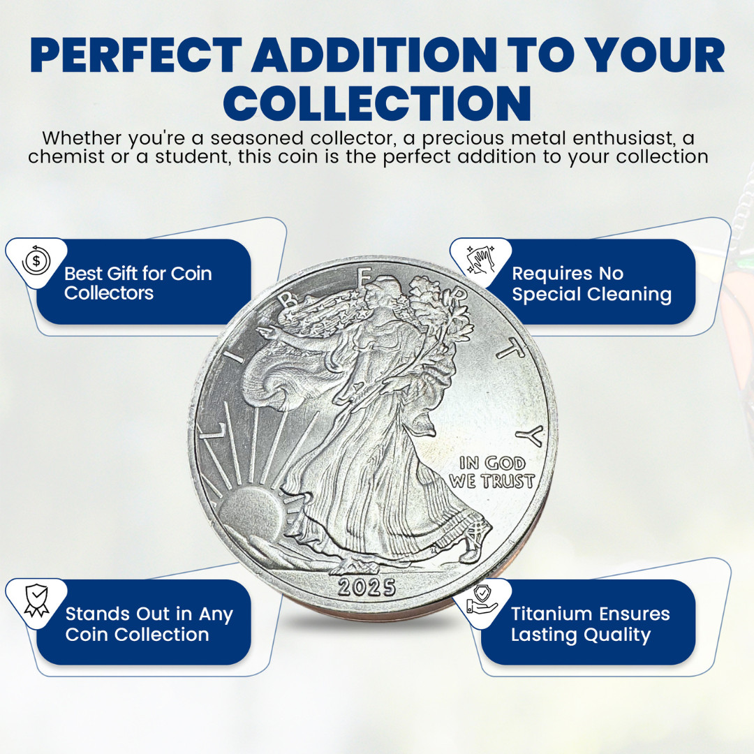 2025 American Eagle Liberty Walking Coin TROY OUNCE OZ .999 Pure TITANIUM Round