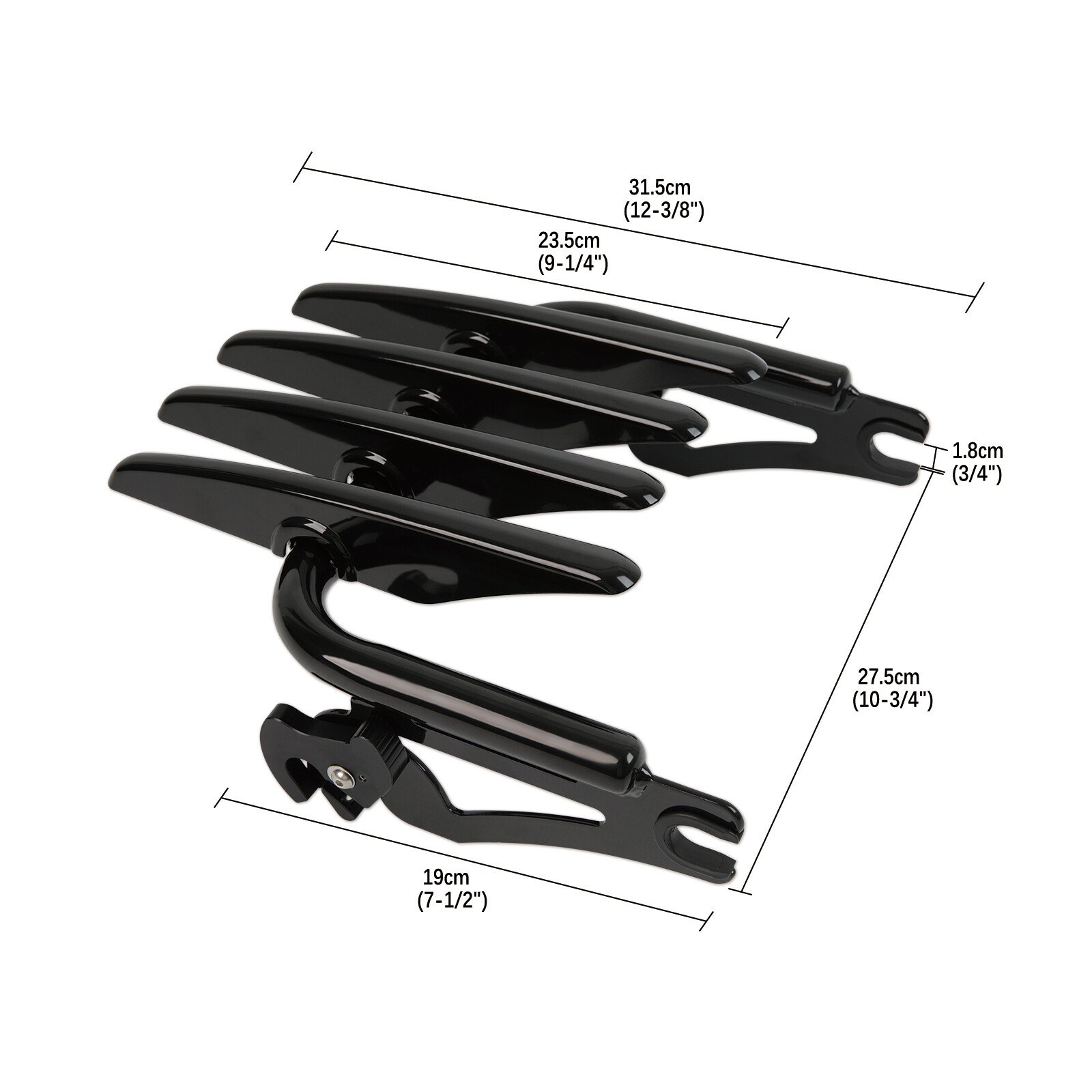 22" Sissy Bar Backrest & Stealth Luggage Rack For Harley Street Road Glide King