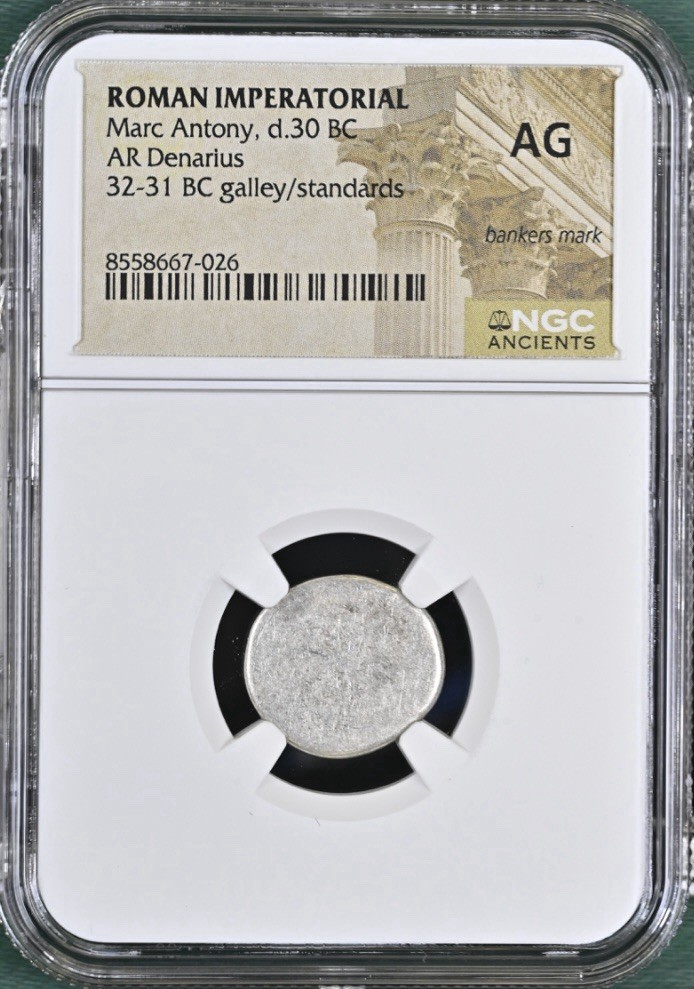 Marc Antony Silver Denarius 30BC Roman Imperatorial Legion NGC Graded Certified