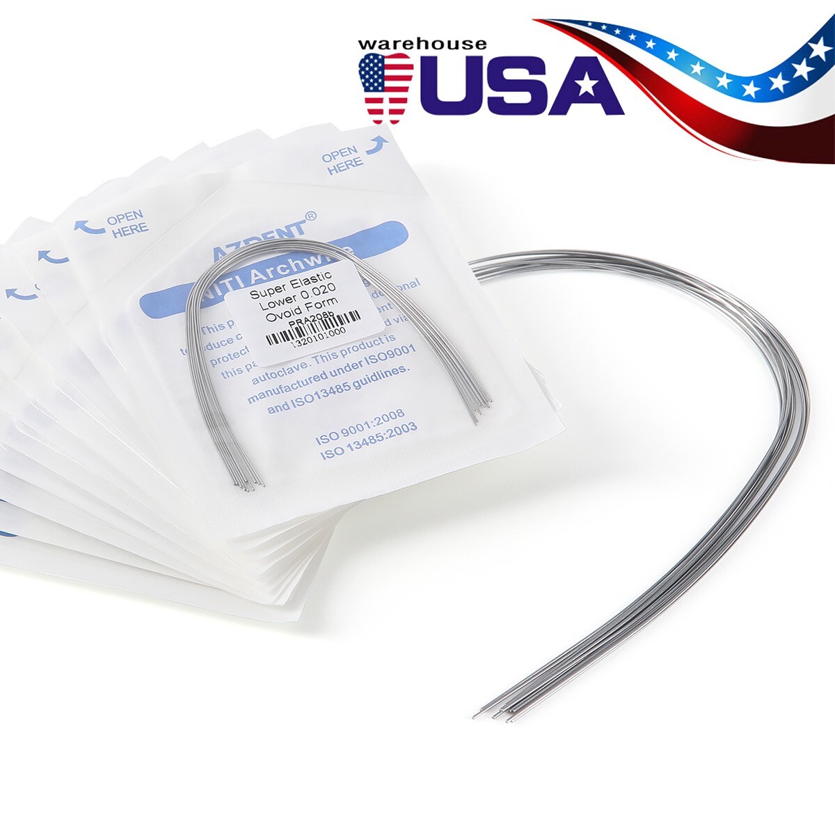 AZDENT Dental Orthodontic Arch Wire Super Elastic NiTi Ovoid Round Rectangular