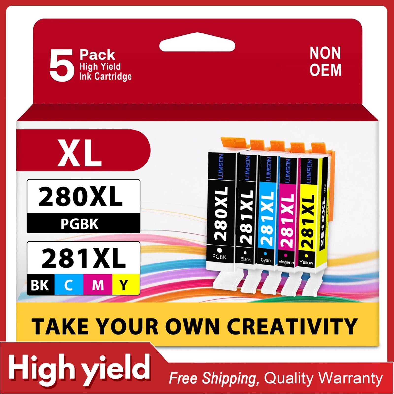 PGI-280XL/CLI-281XL Ink for Canon PIXMA TS6220 TS6300 TR8620 TR8622 TR8622a