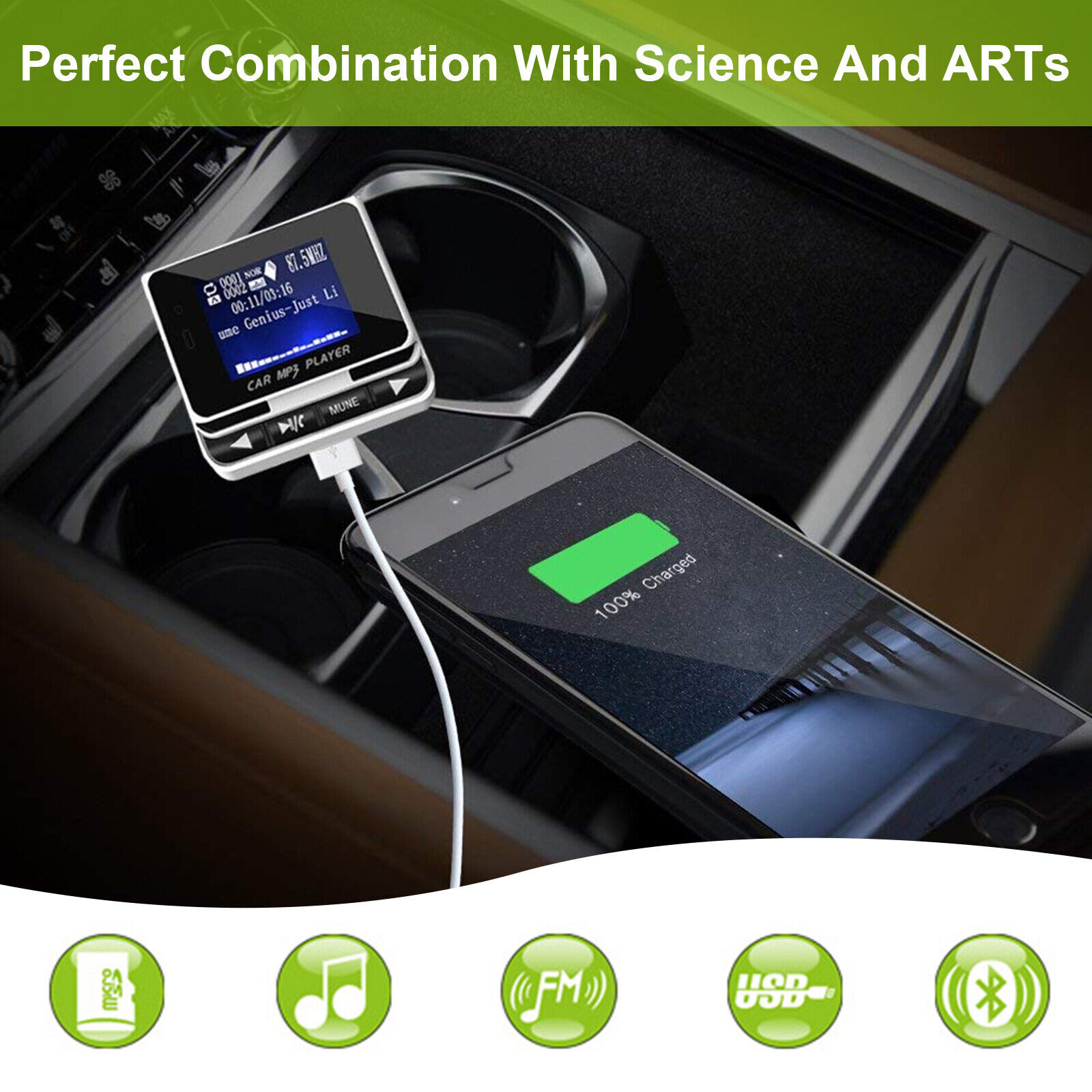 Bluetooth Wireless FM Transmitter Car MP3 Player Radio Adapter Kit USB Charger*